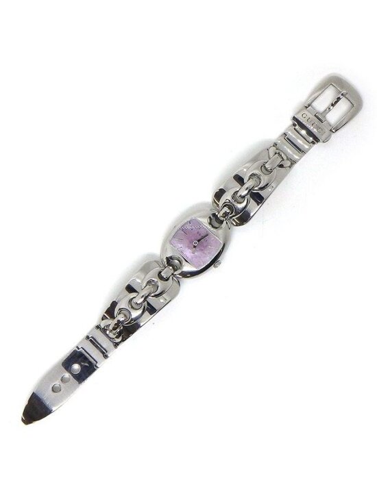 Gucci Watch Marina Chain 121.5 Motif Rectangular Pink Shell Dial SS Quartz main image 9